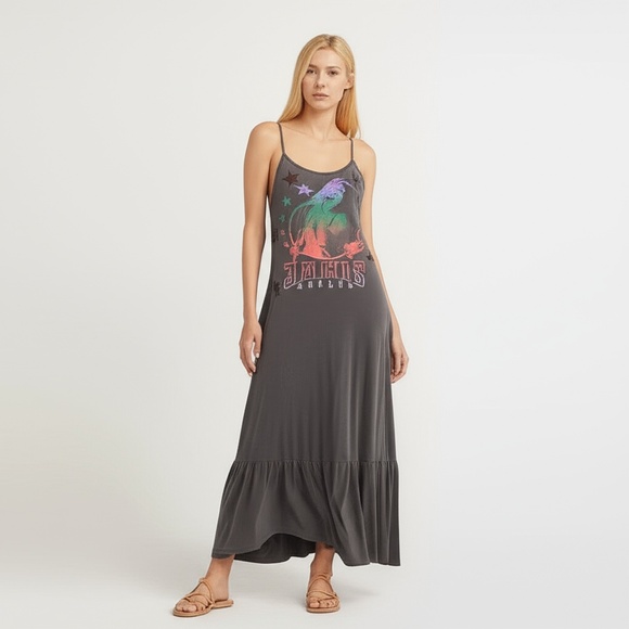 Lauren Moshi Dresses & Skirts - NWT Lauren Moshi Janis Joplin sequin Ruffled Hem Sleeveless Maxi Slip Dress